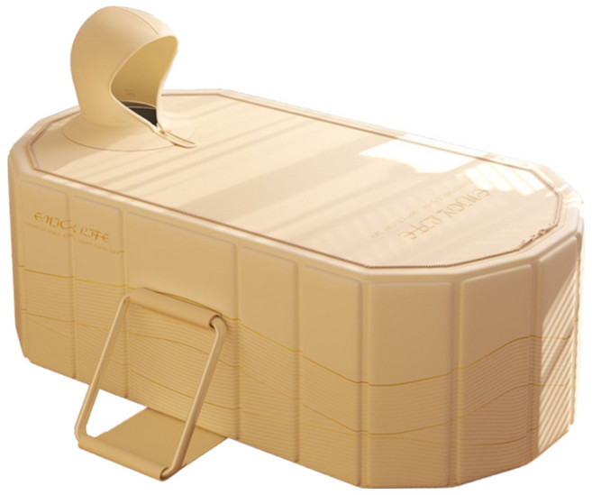 태월 대형 접이식 간이 욕조 반신욕 홈스파 이동식욕조 150*55*50cm, 1개, 욕조베이지(덮게O포함)