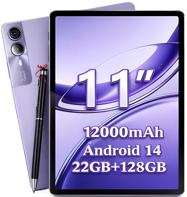 태블릿 PC 대화면 안드로이드 4G LTE WiFi 22GB/128GB OLED 옥타코어 키보드 패키지 터치펜/케이스/보호필름 포함, Wi-Fi+Cellular, 128GB, Twilight Purple