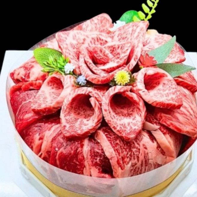럭셔리 보자기] 최상급 한우케익 1400g 투뿔 소고기 선물용 소고기케이크 [ 토퍼+노리개+보자기포장 ], 4.감사합니다