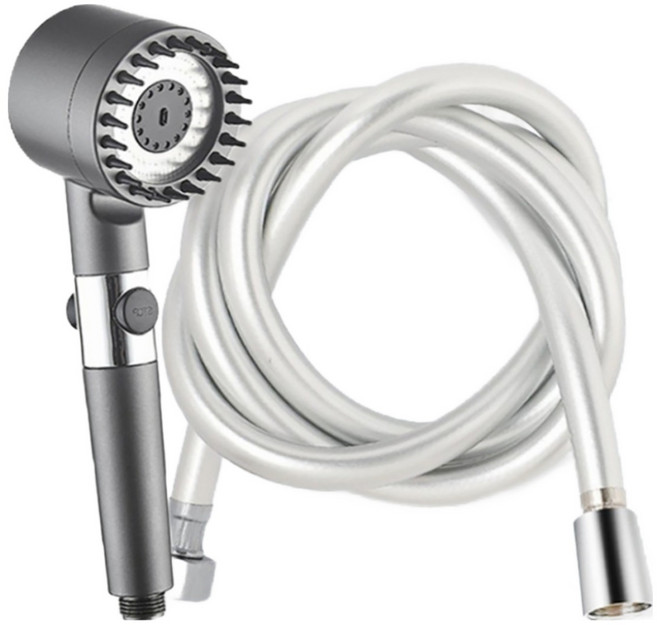 뷰몰 3단 수압 상승 온오프 필터 샤워기 호스 세트, 2.0M 실리콘 호스 세트, 1개