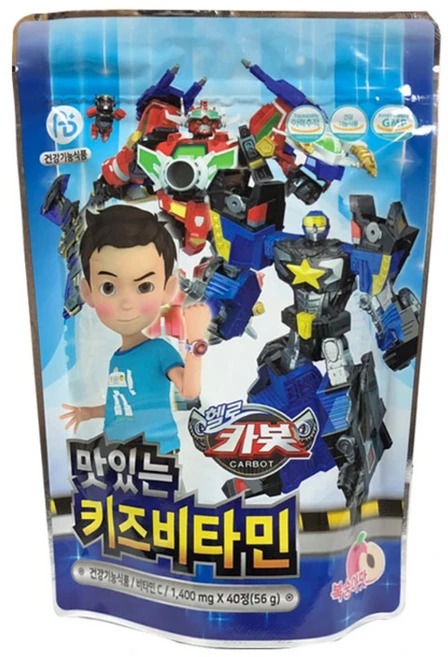 헬로카봇 맛잇는 키즈비타민 복숭아맛, 56g, 5개 - 쿠팡