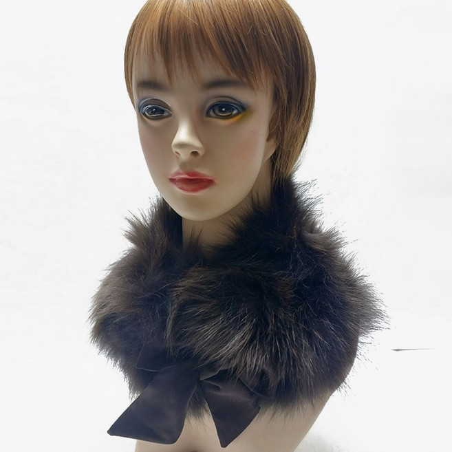 우리모피 리본 밍크 폭스 머플러 목도리