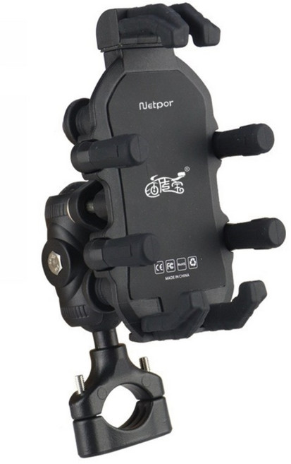 영결무람 오토바이 바이크 충격흡수 핸드폰 거치대 CD-346, 핸들바형, 블랙