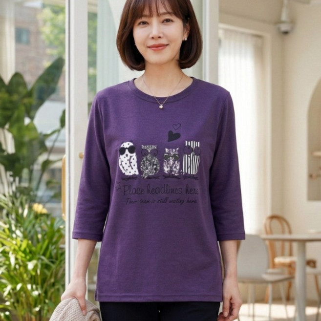 [엄마옷 로즈맘] 캐주얼부엉이티셔츠2