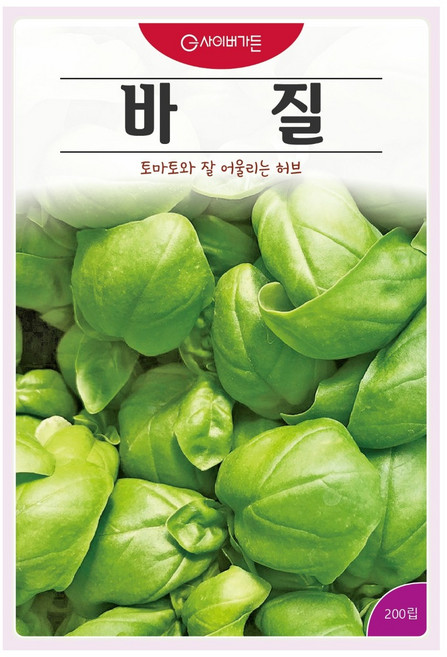 고급 바질 씨앗 (200립)바실 허브 꽃 관상 약용 차 종자 씨 영웅 Basil seeds, 1개