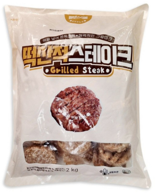 맘모스 떡산적스테이크2kg 3개 1박스 (60gX약33~34개입), 2kg