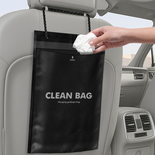 쓰레기봉투 차량용/가정용/사무실용 걸이형 50매 방수 기능, 50개, 블랙