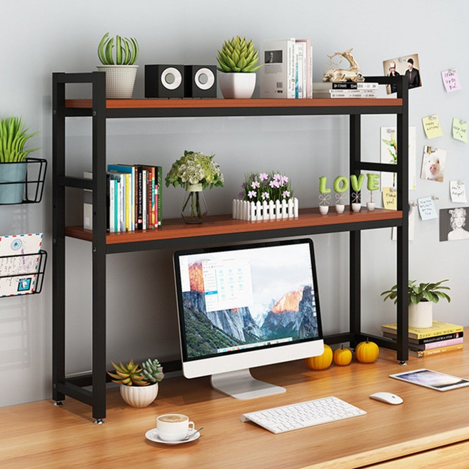 엔조이리빙 책상선반 다용도 책장 책꽂이 HC 2단, 블랙