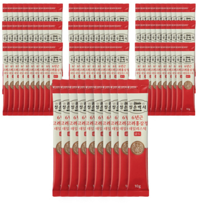 청춘백서 프리미엄 홍삼 6년근 고려홍삼정 데일리스틱 골드, 1kg, 4개
