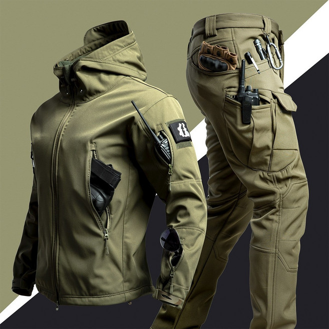 ANYOU 남자 겨울 방한 보온 방한복 방풍 방수 작업복 정비복 전투복 등산복 아웃도어 상하의 세트