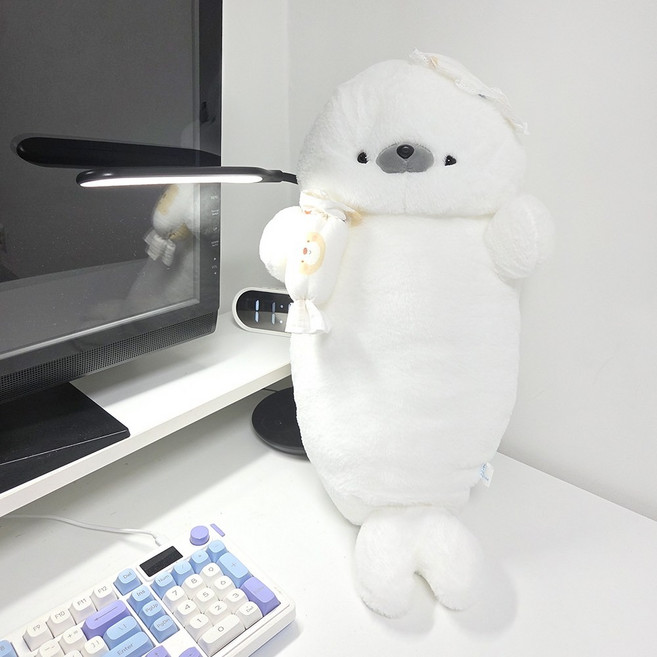 [벨라솜]통통이 하프물범 바디필로우 애착 인형 물개, 사탕통통이
