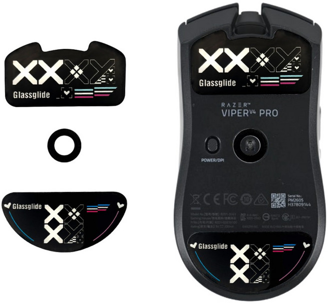 BSG 레이저 바이퍼 V4 PRO 강화 유리 피트 VIPER V4 PRO 극 슬라이딩 마우스 피트 바브사 글라이드 스케이트, 1개, 바이퍼v4pro 블랙xx에디션
