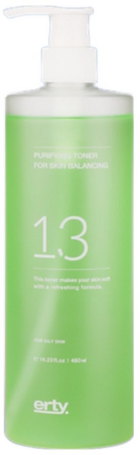 [유통임박26.06]에르띠 13 퓨리파잉 토너 포 스킨 밸런싱 480ml(모공 피지케어 피부진정 보호 토너), 1개, 480ml