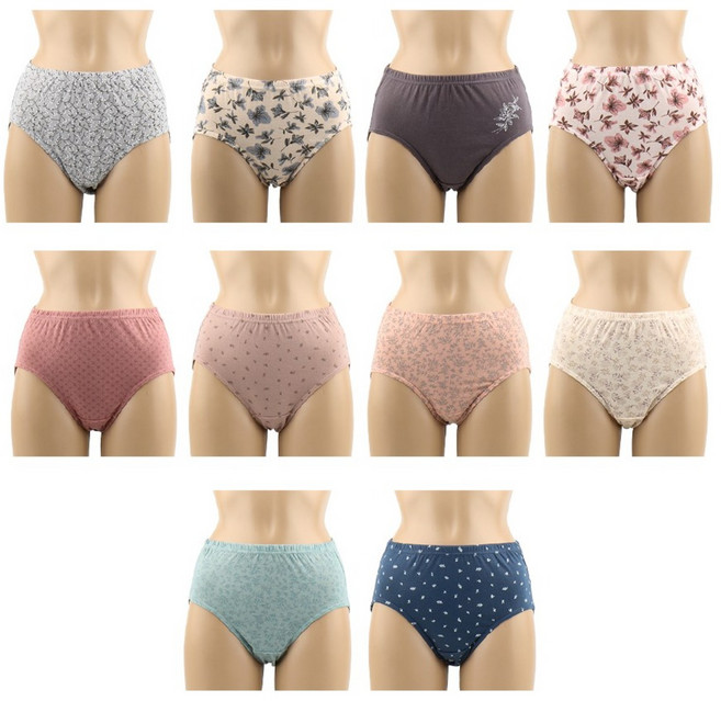 하누리 여성 면 95~110 전사이즈 빅사이즈 플라워 맥시 데일리 팬티 세트 10종