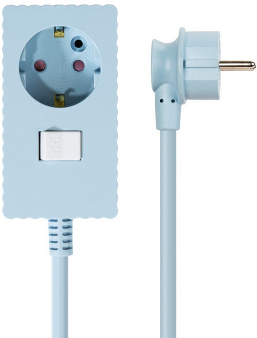 파워존 웨이브 멀티탭 개별 절전 스위치 과부하차단 연장선 멀티콘센트 전기코드 1구 50cm 1.5m 3m 5m 7m 10m, 연장선 1구1.5m 파스텔블루, 1개