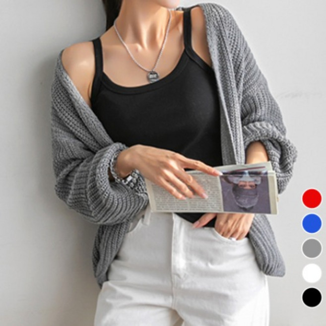 [나크21] (55~120) 여성용 빅사이즈 4계절 레이어드 롱 나시 데일리 자제체작 KOA-T-12