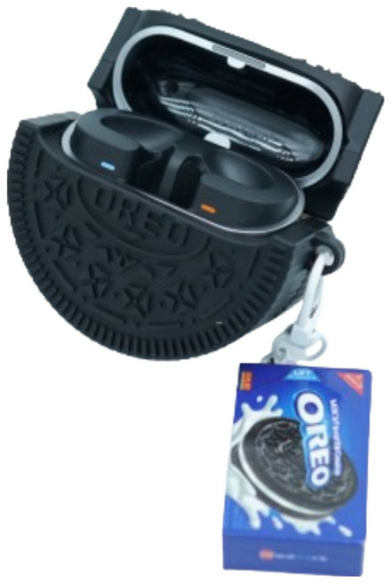 갤럭시 버즈3 버즈3프로케이스, 버즈3프로, NO.6-1 검정과자과자박스키링세트, 1개