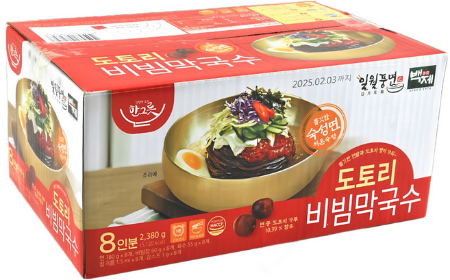 백제 도토리 비빔막국수, 297.5g, 16개