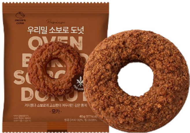 우리밀 소보로 도넛 모카, 18개, 40g