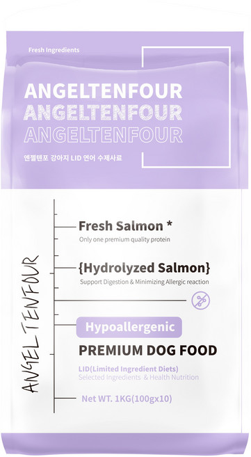 엔젤텐포 강아지 LID 눈물 피부 깨끗 수제사료, 1개, 1kg, 연어