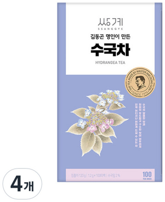 쌍계명차 김동곤 명인이 만든 수국차, 1.2g, 100개입, 4개