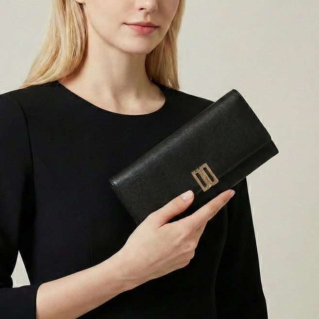 [백화점정품+선물포장 ] 닥스 DD 로고 소가죽 여성 지갑 장지갑