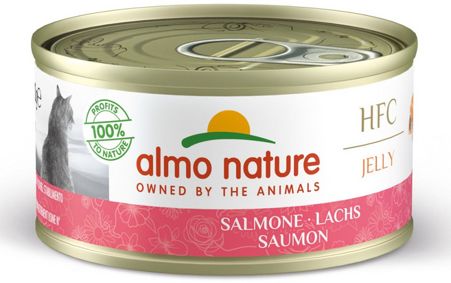알모네이쳐 고양이 주식캔 습식사료 70g, 1개, 연어, 젤리 연어 캔 70g