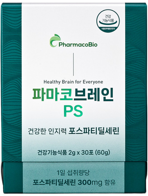 파마코브레인 PS 순도80% 포스파티딜세린 분말 식약처 인증, 3개, 30회분