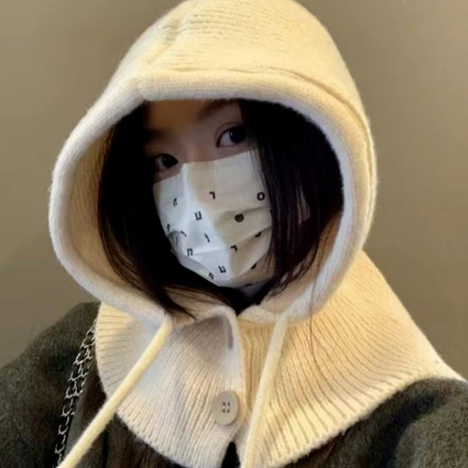 템팔 여성 울니트 바라클라바 넥워머 후드워머 포근한 겨울모자 겨울워머 여성바라클라바