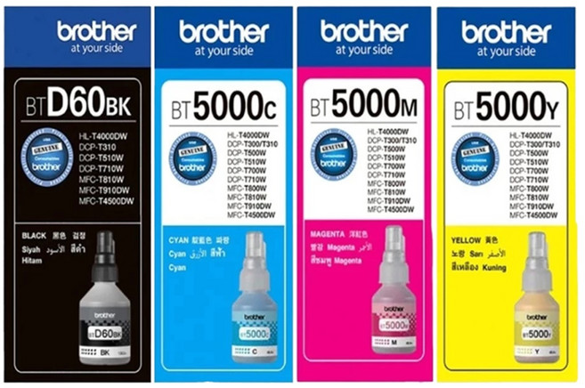 브라더 BTD60BK 잉크 정품 BT5000 DCP-T226 T220 T420 T925 T825 T920 T820 T520 T720 MFC-4500 HL-T4000DW 인쇄기잉크, 1개, Brother D60/T5000 [ 4컬러세트 ]