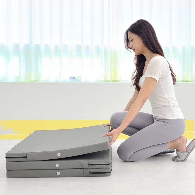 [허리에좋은] 꾸민가 3단 접이식 매트리스 탄탄한 단단한 군용 매트 자취방 원룸 바닥 토퍼