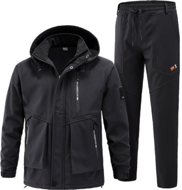 Gradle남자 겨울 방한 작업복 세트 방수 털 스티치 운동복 정비복 아웃도어 바람막이 전술 자켓+기모 트레이닝 바지 상하복세트