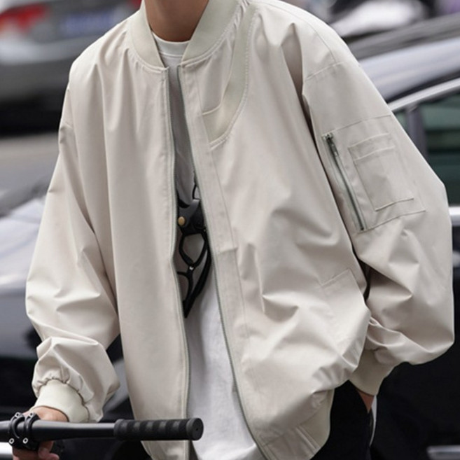 ANYOU 오버핏 라이더 점퍼 남성용 코트 봄가을 캐주얼 재킷 빅사이즈 방풍 패션 롱코트