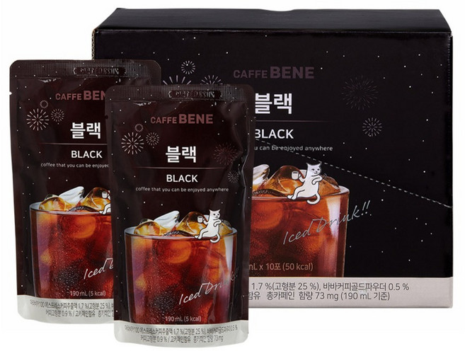 카페베네 커피파우치 블랙, 190ml, 30개