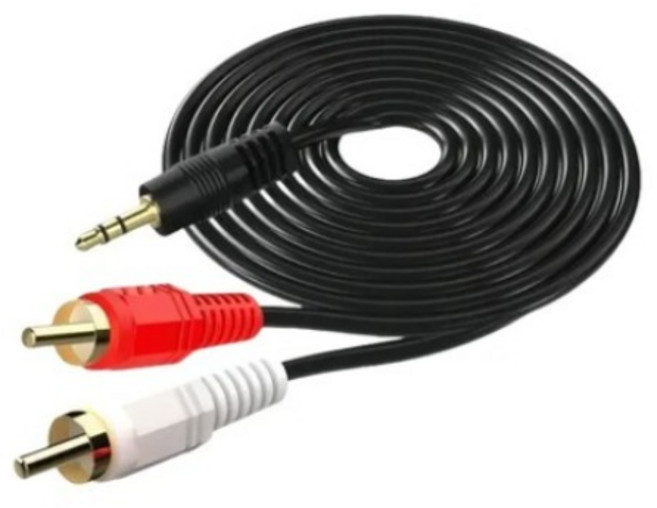 오디오케이블 AUX선 스피커잭 2RCA 3.5 앰프연결선 휴대폰 3M, 1개