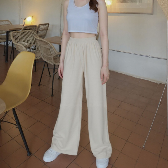 루즈비 링클프리 와이드 쿨링 팬츠 냉감소재 하체 체형커버 봄 여름 가을 데일리팬츠 여성 여름바지