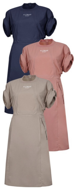 빌트모아 여성 캐주얼 롤업 숏 슬리브 반팔 원피스