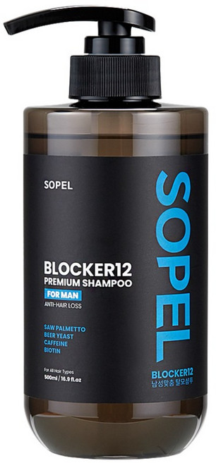 남자 탈모샴푸 쏘펠 블로커 1 2 남성맞춤 탈모 샴푸 바이오틴 탈모샴푸 카페인 맥주효모샴푸, 1개, 500ml