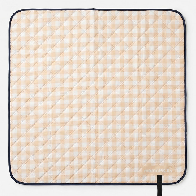 마마픽스 휴대용 1인용 미니 피크닉 돗자리 매트, 프리미엄돗자리100x100cm_아몬드체크