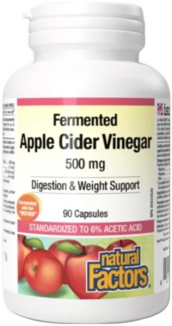 네추럴 팩터스 발효 애플사이다비니거 사과 초모 식초 500 mg 90 캡슐 6병 Fermented Apple Cider Vinegar with the mother 캐나다 정품 직구, 90정, 6개 - 쿠팡
