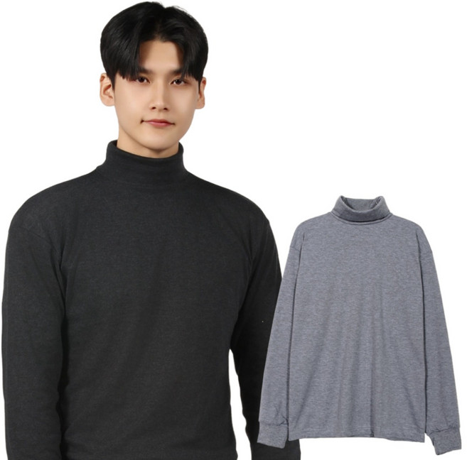 마이폴 2개 스판 남자 목폴라 기본 이너 데일리 폴라티