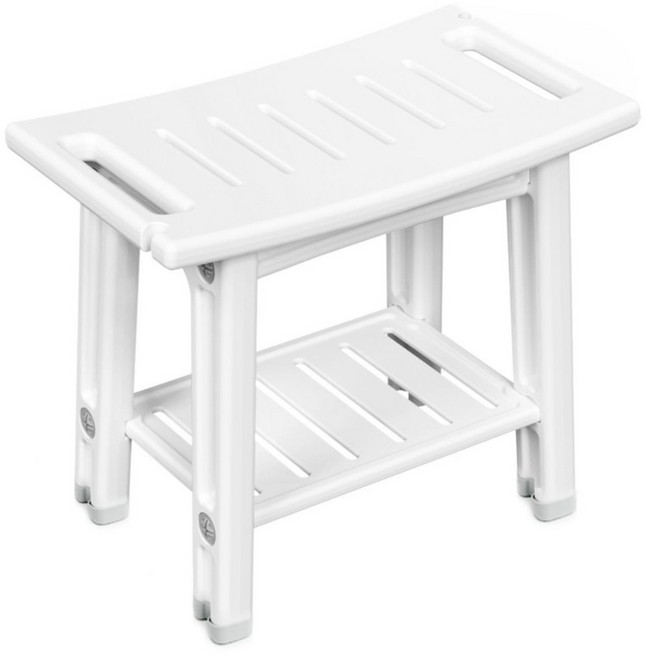 이음데코랩 편안하고 수납가능한 샤워벤치, 흰색