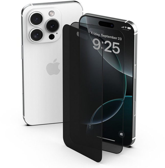 아이쉘 360도 액정보호 풀커버 강화유리 사생활보호 필름, 2개