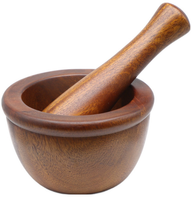 센에코 천연 옻칠 절구 대 마늘 원목 나무 통원목, 1세트
