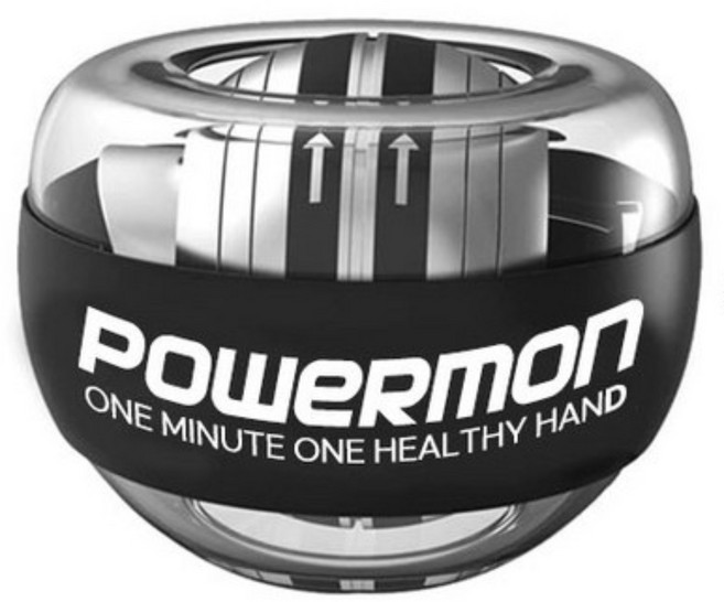 파워몬 자이로볼 4세대 무소음 손목 전완근 악력 스트레칭 팔 근육 강화 팔씨름 운동 기구 오토볼, 1개, 블랙