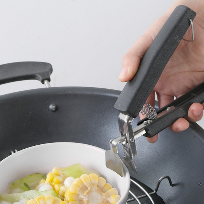깔끔키친 뜨거운 뚝배기 미끄럼방지 주방 집게, 검정, 1개