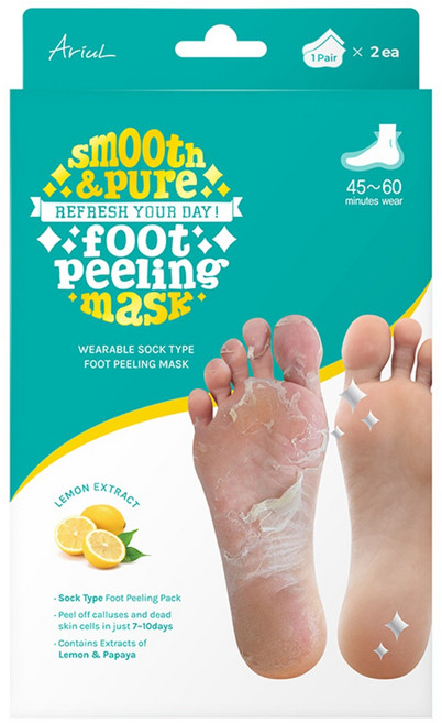 아리얼 스무스 앤 퓨어 풋 필링 마스크, 2개입, 1개, 68g