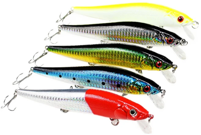 플로팅 미노우 5종 세트 농어 방어 부시리 14cm 22g 하드베이트 루어낚시세트 보조소품 민물 배스낚시, 플로팅-파랑색 - 쿠팡