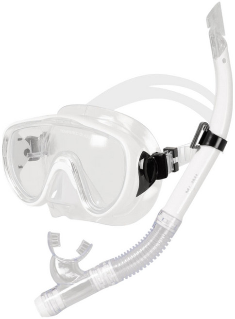 인피아 멀티 피스 스노쿨링 마스크 프리다이빙 스노쿨링 세트, 아쿠아화이트