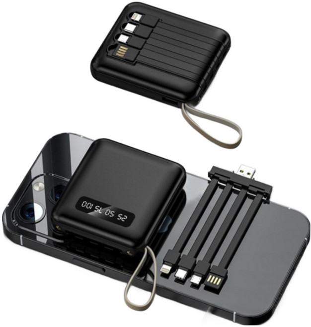 [5시건 당일배송] FOOI 파스텔 20000mAh 초고속충전 대용량 미니 보조배터리 랜턴기능, 블랙, REGN Core Slim 201